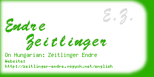 endre zeitlinger business card